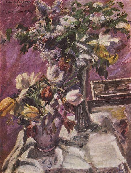 Lovis Corinth Flieder und Tulpen Spain oil painting art